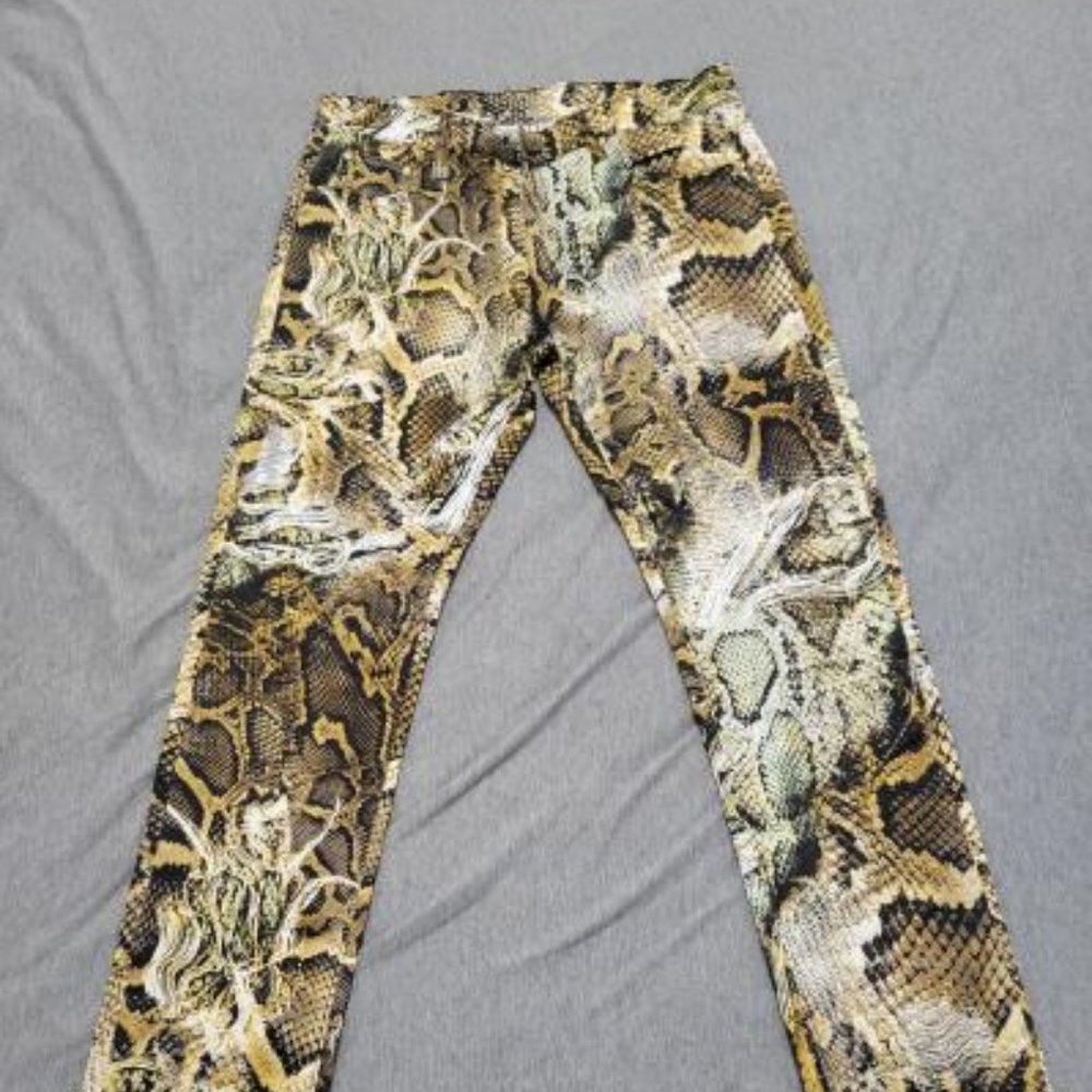Faux Snake Print Pants